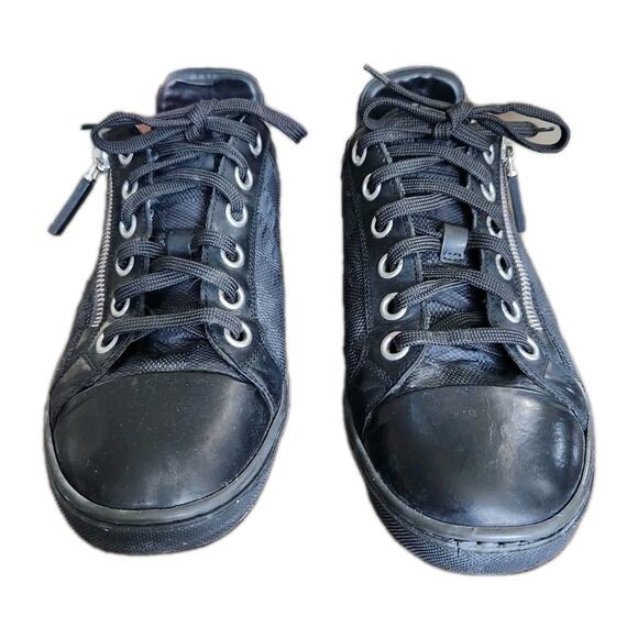 Louis Vuitton Graphite Black Damier Low Top Sneaker Leather Shoes Mens Size 6 - Picture 2 of 14